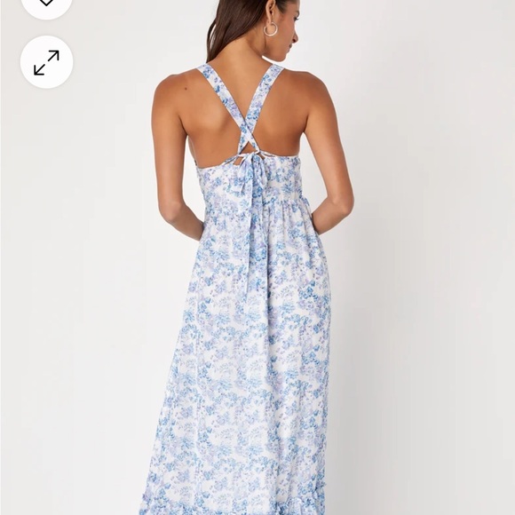 Lulu’s My Love Story Floral Print Tie Back Maxi Dress - Picture 4 of 4